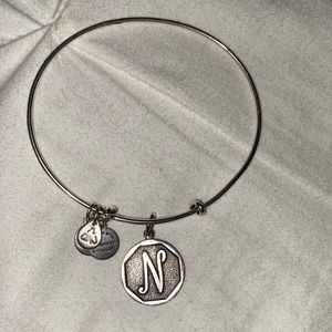 Alex and Ani “N” Initial Charm Bangle Bracelet